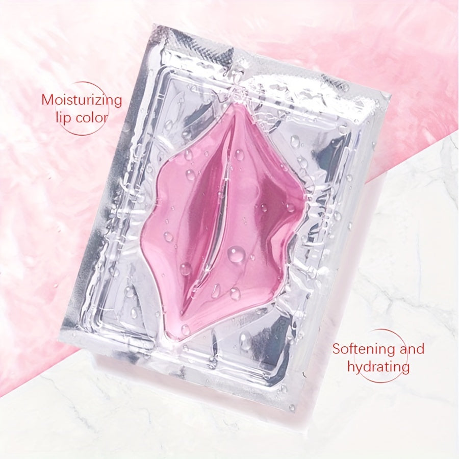20-Pack Pink Crystal Collagen Lip Masks with Hyaluronic Acid for Hydration, Anti-Dry Lip Care Set, Moisturizing & Soothing Lip Patches, Ideal Mother's Day Gift for Women
